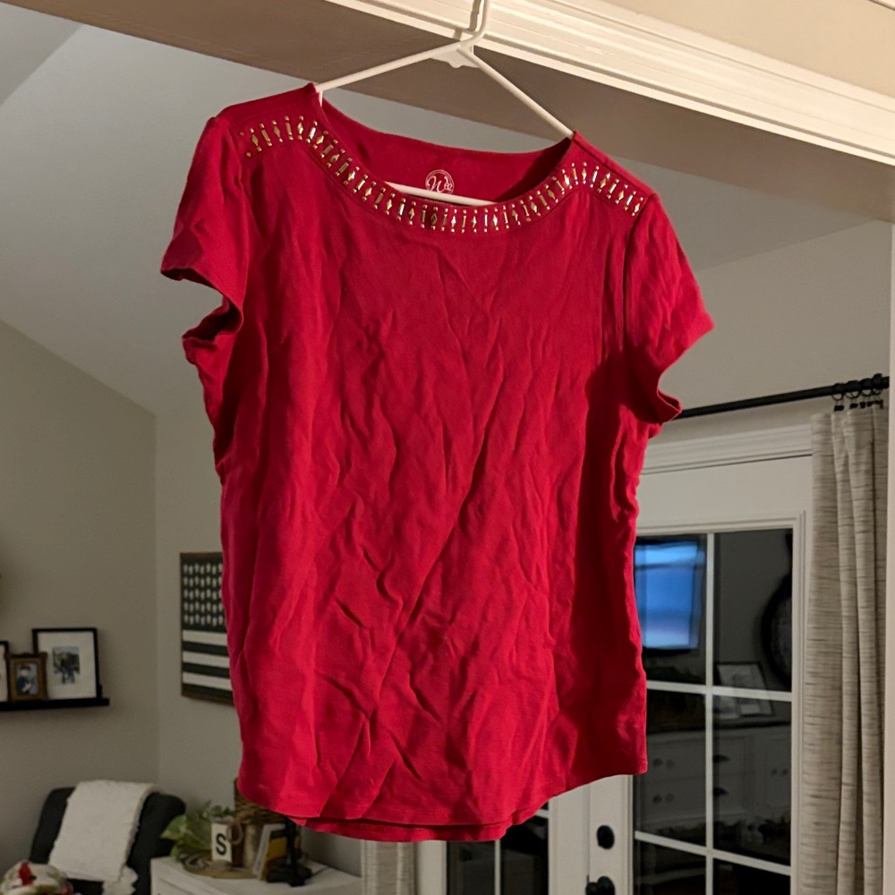 Red Studded Women's Top Westport 1962 XL